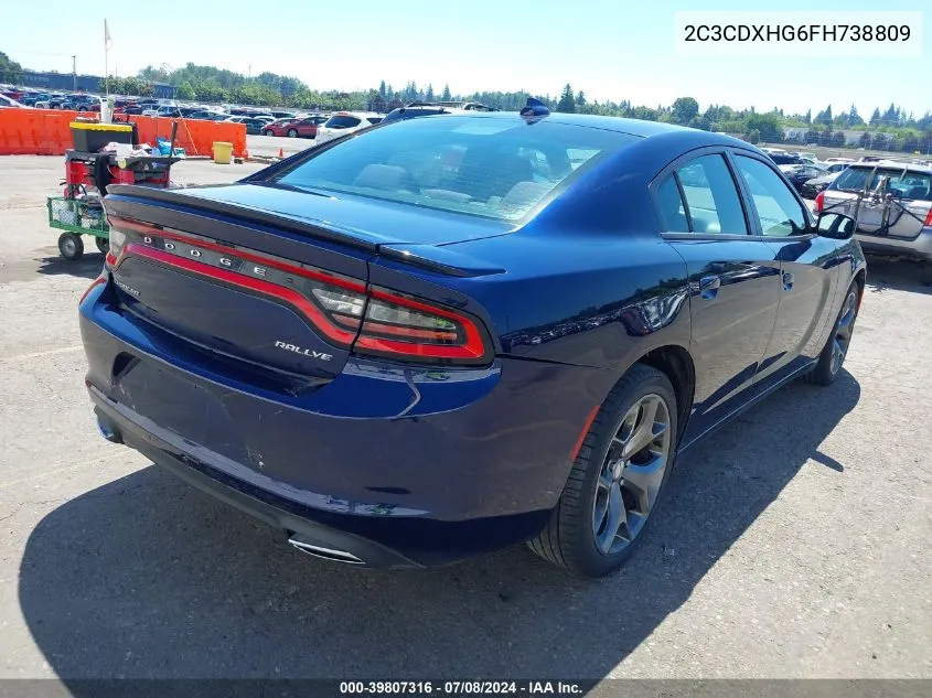 2015 Dodge Charger Sxt VIN: 2C3CDXHG6FH738809 Lot: 39807316