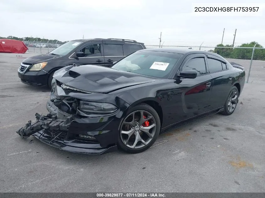 2C3CDXHG8FH753957 2015 Dodge Charger Sxt