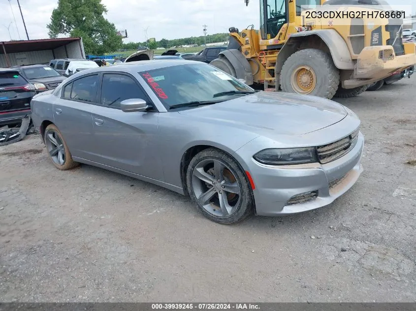 2015 Dodge Charger Sxt VIN: 2C3CDXHG2FH768681 Lot: 39939245