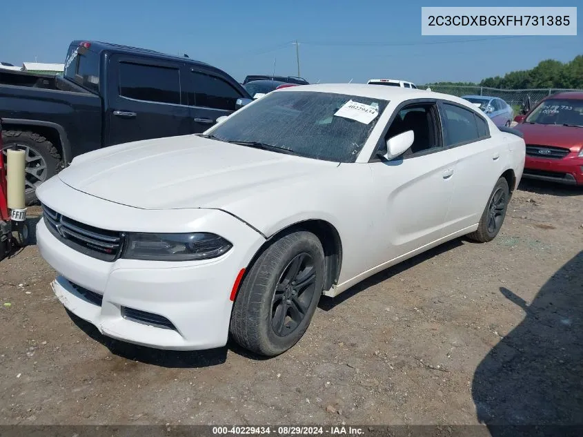 2015 Dodge Charger Se VIN: 2C3CDXBGXFH731385 Lot: 40229434