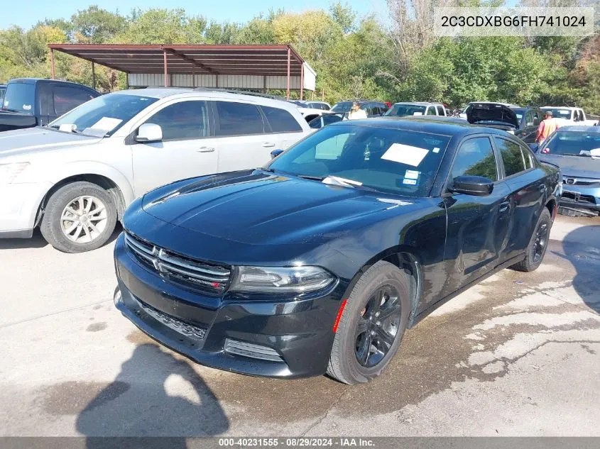 2015 Dodge Charger Se VIN: 2C3CDXBG6FH741024 Lot: 40231555