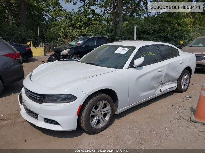 2015 Dodge Charger Se VIN: 2C3CDXBG0FH863474 Lot: 40234273