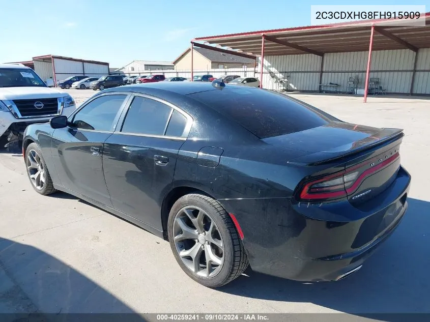 2015 Dodge Charger Sxt VIN: 2C3CDXHG8FH915909 Lot: 40259241