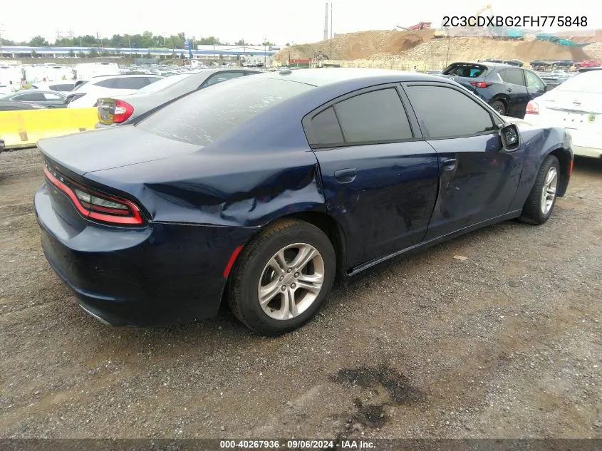 2015 Dodge Charger Se VIN: 2C3CDXBG2FH775848 Lot: 40267936