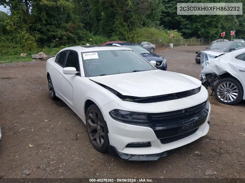 2015 Dodge Charger Sxt VIN: 2C3CDXHGXFH863232 Lot: 40275393