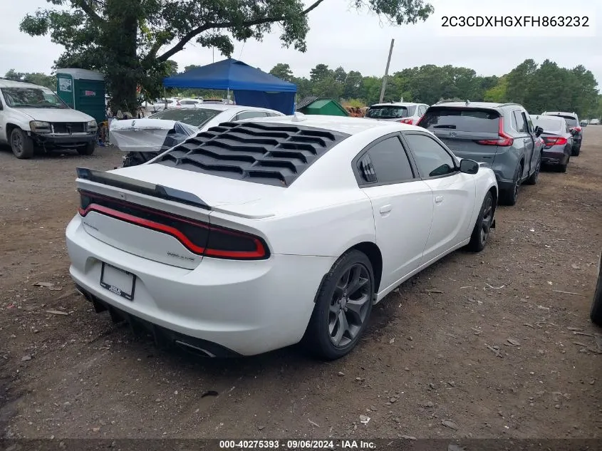 2015 Dodge Charger Sxt VIN: 2C3CDXHGXFH863232 Lot: 40275393