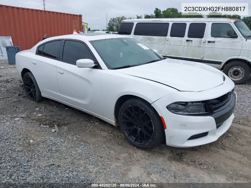 2015 Dodge Charger Sxt VIN: 2C3CDXHG2FH880817 Lot: 40280120