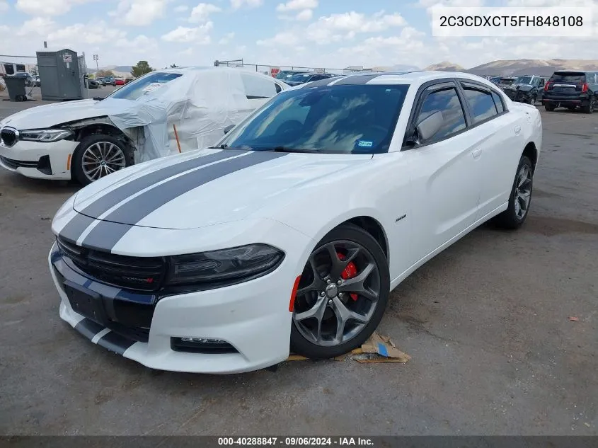 2015 Dodge Charger R/T VIN: 2C3CDXCT5FH848108 Lot: 40288847