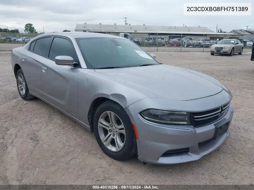 2015 Dodge Charger Se VIN: 2C3CDXBG8FH751389 Lot: 40310256