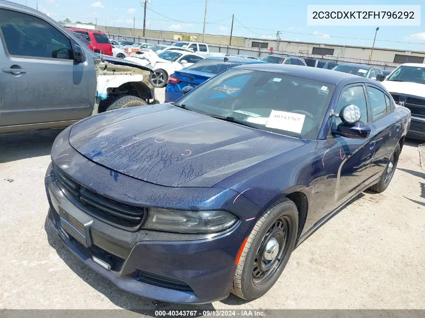 2015 Dodge Charger Police VIN: 2C3CDXKT2FH796292 Lot: 40343767