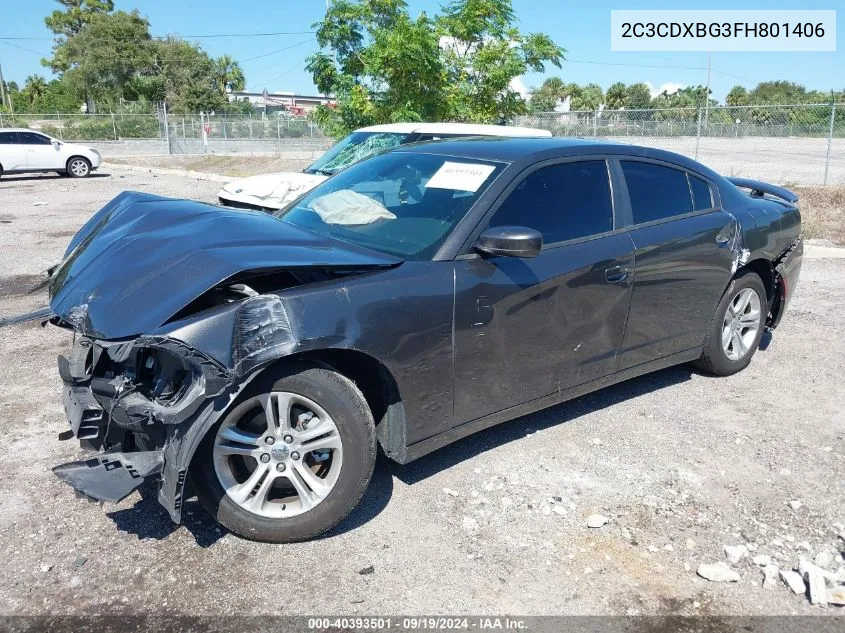 2015 Dodge Charger Se VIN: 2C3CDXBG3FH801406 Lot: 40393501