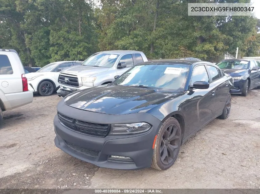 2015 Dodge Charger Sxt VIN: 2C3CDXHG9FH800347 Lot: 40399884