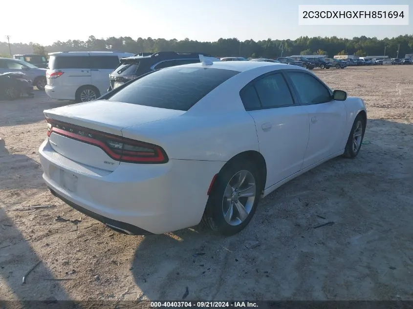 2C3CDXHGXFH851694 2015 Dodge Charger Sxt