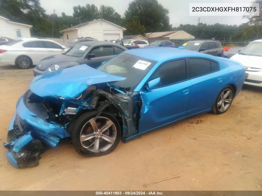 2015 Dodge Charger Sxt VIN: 2C3CDXHGXFH817075 Lot: 40411903