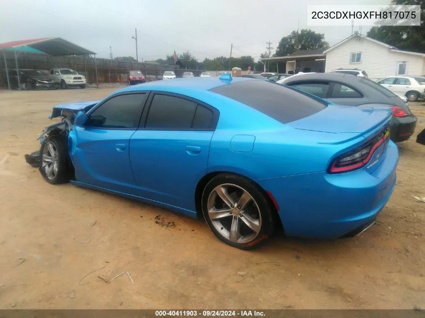 2015 Dodge Charger Sxt VIN: 2C3CDXHGXFH817075 Lot: 40411903