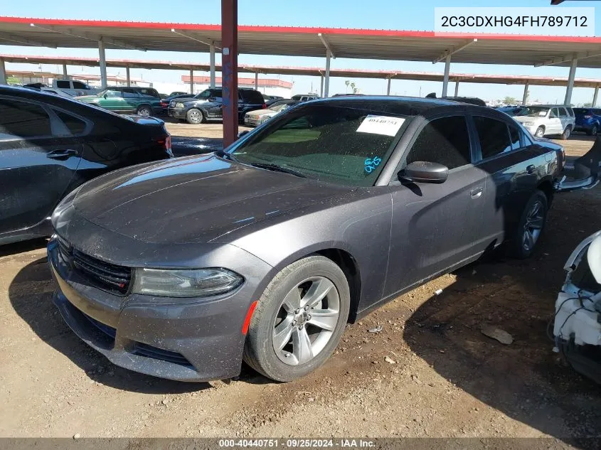 2015 Dodge Charger Sxt VIN: 2C3CDXHG4FH789712 Lot: 40440751