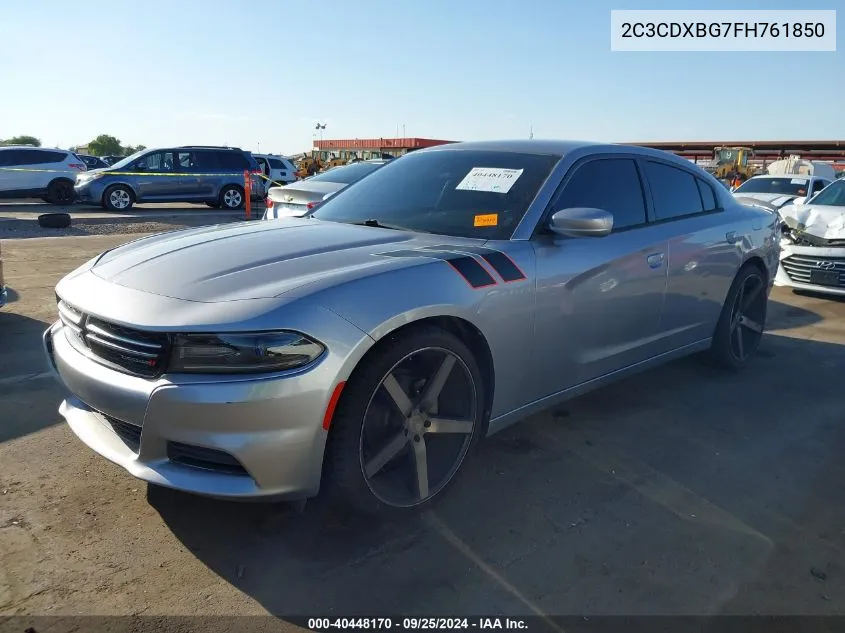 2015 Dodge Charger Se VIN: 2C3CDXBG7FH761850 Lot: 40448170