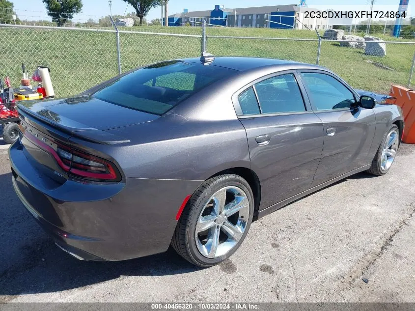 2015 Dodge Charger Sxt VIN: 2C3CDXHGXFH724864 Lot: 40456320