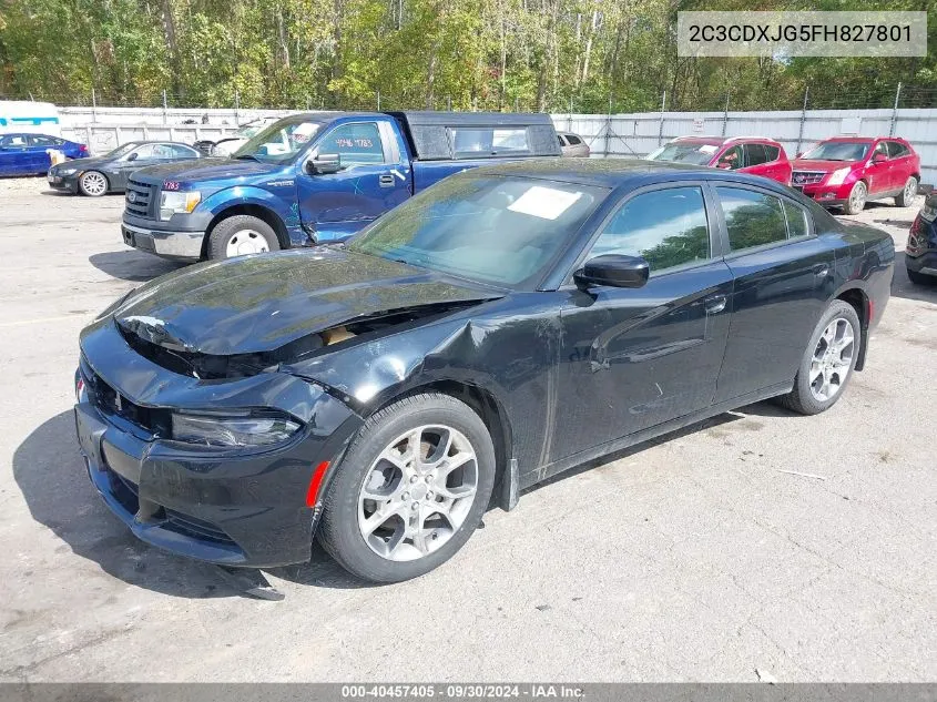 2015 Dodge Charger Sxt VIN: 2C3CDXJG5FH827801 Lot: 40457405