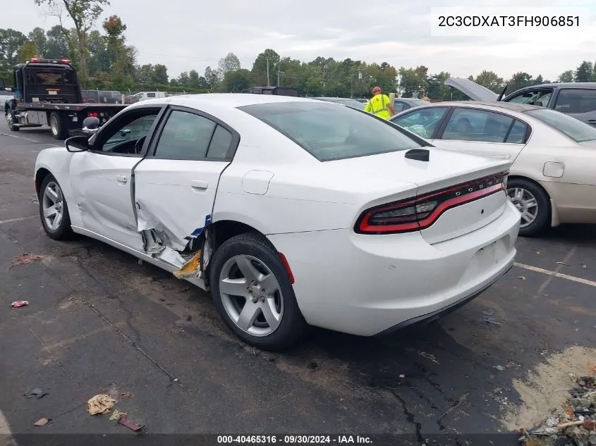 2015 Dodge Charger Police VIN: 2C3CDXAT3FH906851 Lot: 40465316