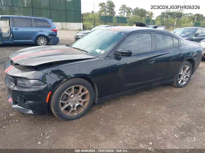 2015 Dodge Charger Sxt VIN: 2C3CDXJG3FH926326 Lot: 40482924