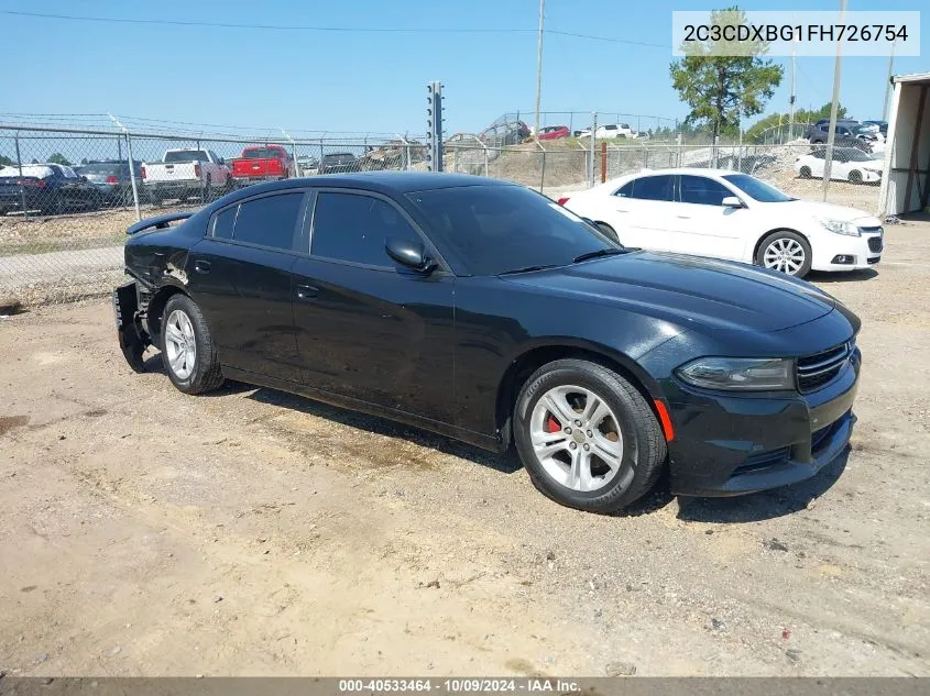 2015 Dodge Charger Se VIN: 2C3CDXBG1FH726754 Lot: 40533464