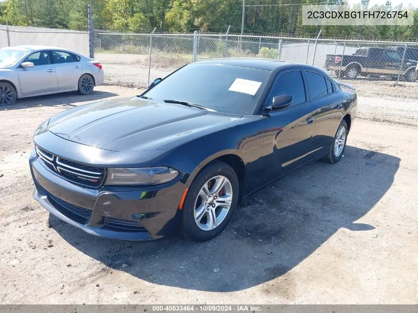 2015 Dodge Charger Se VIN: 2C3CDXBG1FH726754 Lot: 40533464