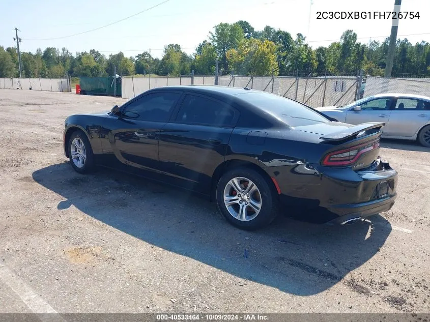 2015 Dodge Charger Se VIN: 2C3CDXBG1FH726754 Lot: 40533464