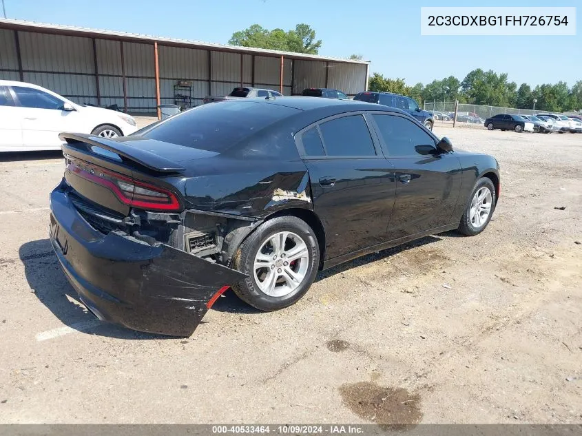 2015 Dodge Charger Se VIN: 2C3CDXBG1FH726754 Lot: 40533464