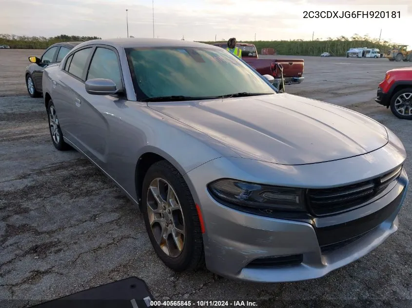 2015 Dodge Charger Sxt VIN: 2C3CDXJG6FH920181 Lot: 40565845