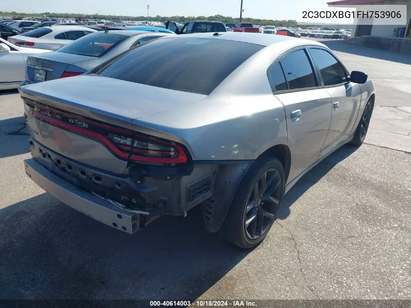 2015 Dodge Charger Se VIN: 2C3CDXBG1FH753906 Lot: 40614003