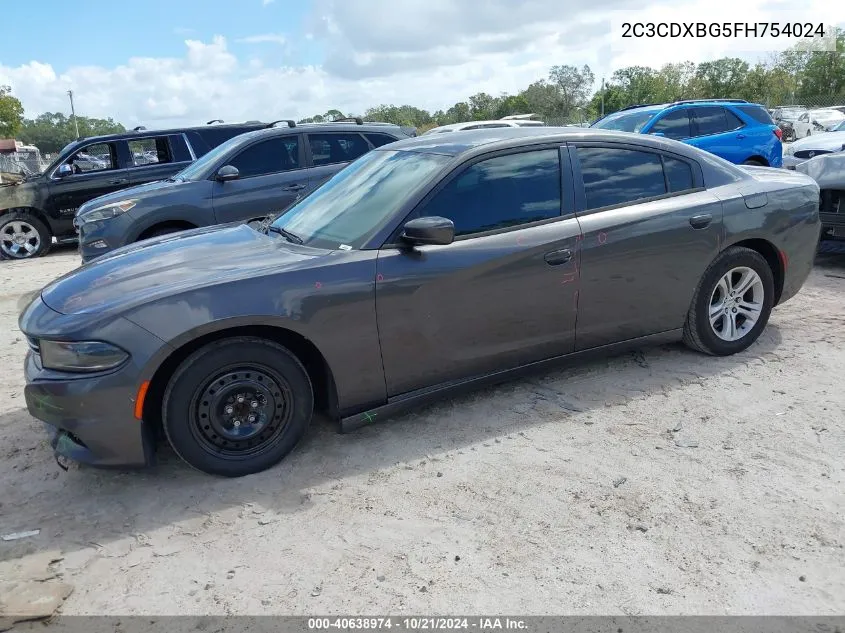 2015 Dodge Charger Se VIN: 2C3CDXBG5FH754024 Lot: 40638974