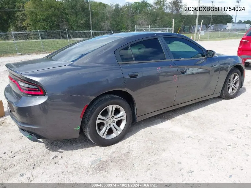 2015 Dodge Charger Se VIN: 2C3CDXBG5FH754024 Lot: 40638974