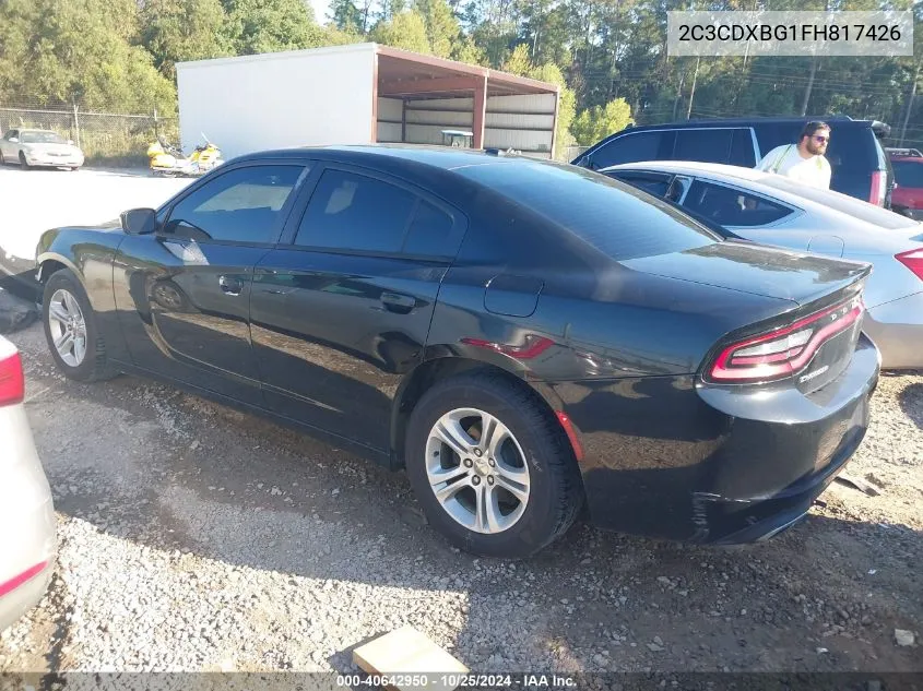 2015 Dodge Charger Se VIN: 2C3CDXBG1FH817426 Lot: 40642950