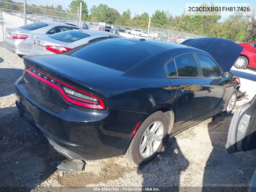 2015 Dodge Charger Se VIN: 2C3CDXBG1FH817426 Lot: 40642950