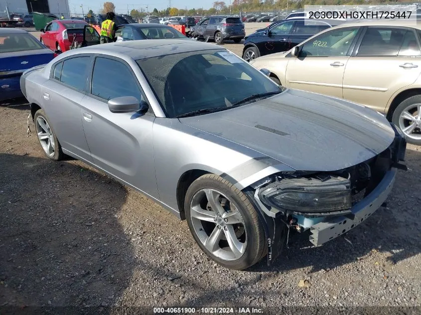 2015 Dodge Charger Sxt VIN: 2C3CDXHGXFH725447 Lot: 40651900