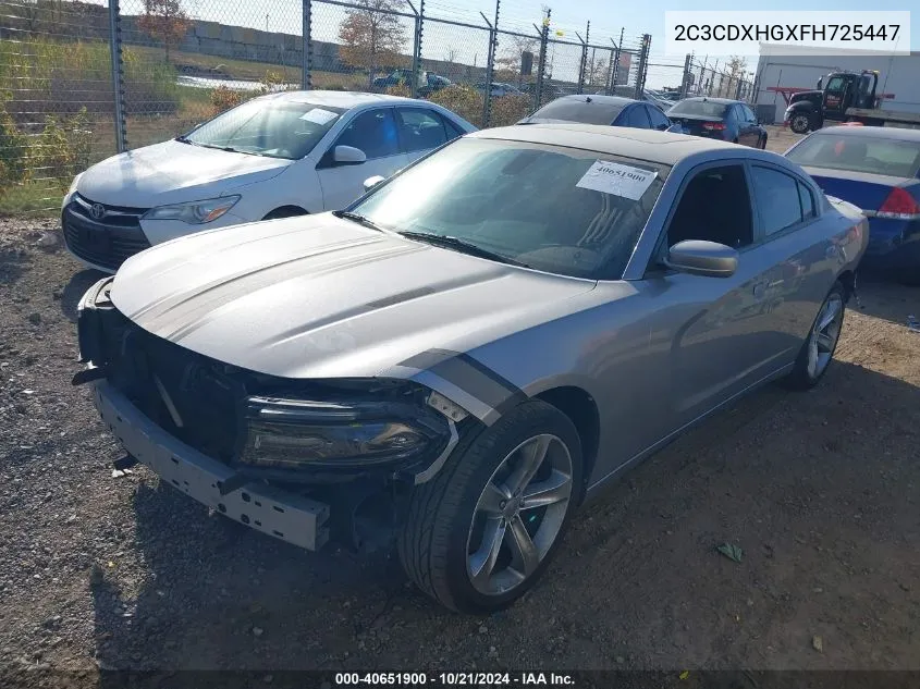 2015 Dodge Charger Sxt VIN: 2C3CDXHGXFH725447 Lot: 40651900