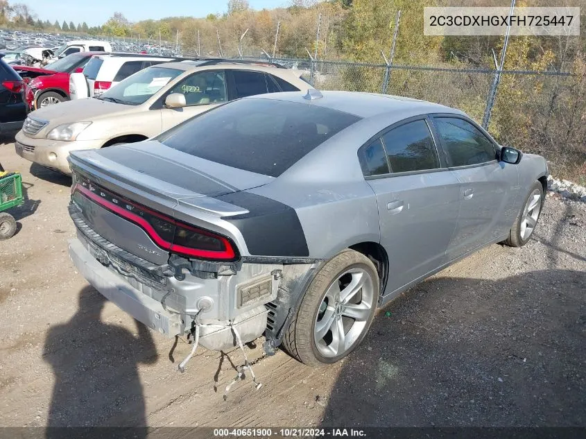 2015 Dodge Charger Sxt VIN: 2C3CDXHGXFH725447 Lot: 40651900