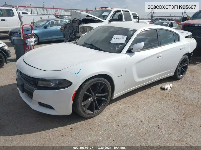 2015 Dodge Charger R/T VIN: 2C3CDXCT3FH925607 Lot: 40686127