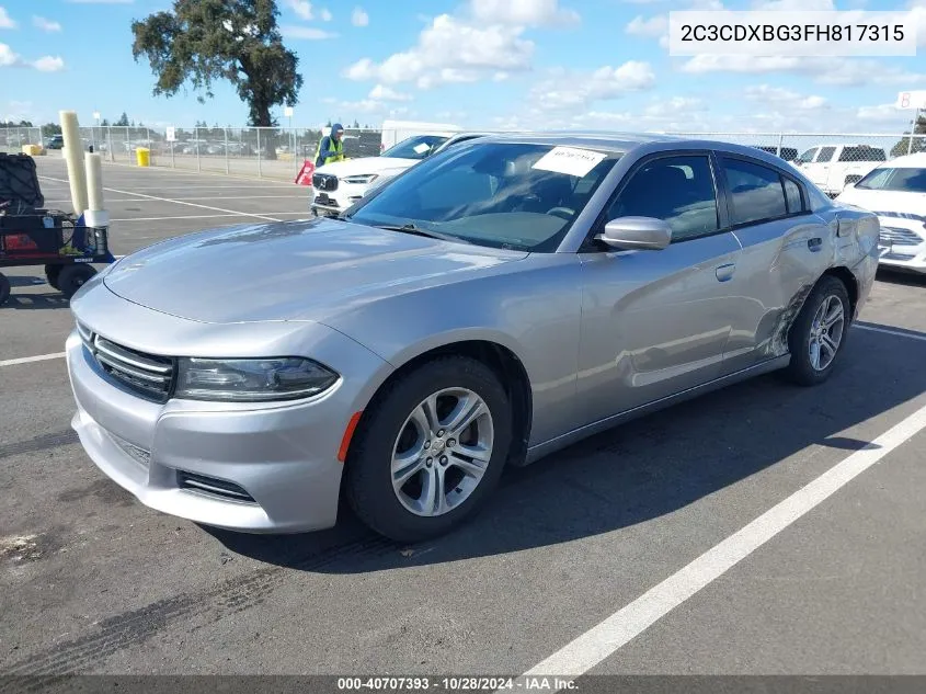 2015 Dodge Charger Se VIN: 2C3CDXBG3FH817315 Lot: 40707393