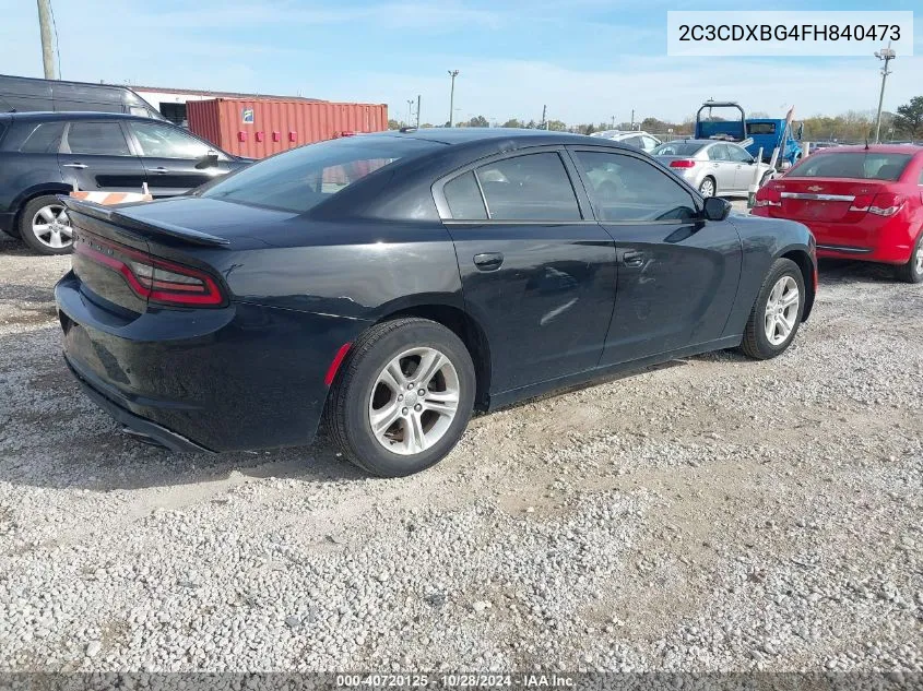 2015 Dodge Charger Se VIN: 2C3CDXBG4FH840473 Lot: 40720125