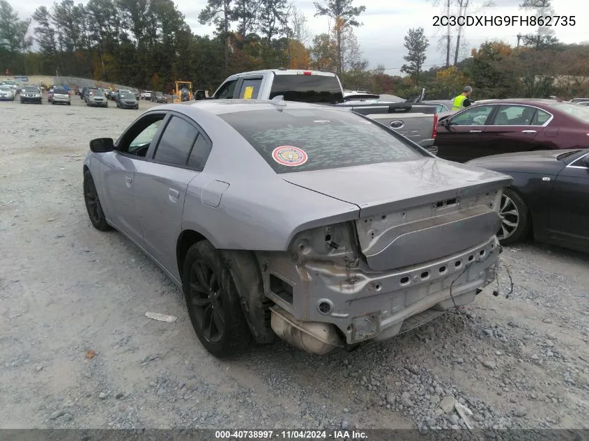 2015 Dodge Charger Sxt VIN: 2C3CDXHG9FH862735 Lot: 40738997