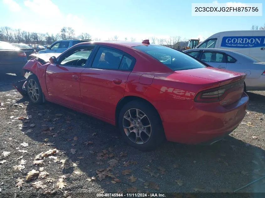 2015 Dodge Charger Sxt VIN: 2C3CDXJG2FH875756 Lot: 40745944