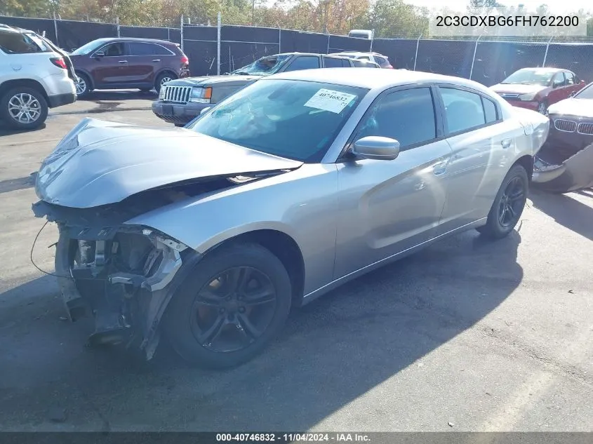 2015 Dodge Charger Se VIN: 2C3CDXBG6FH762200 Lot: 40746832