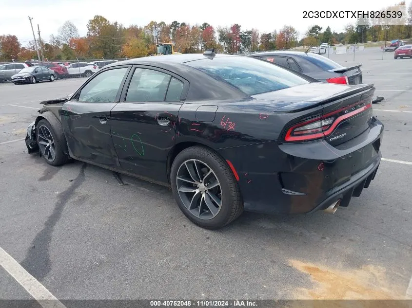 2015 Dodge Charger R/T VIN: 2C3CDXCTXFH826539 Lot: 40752048