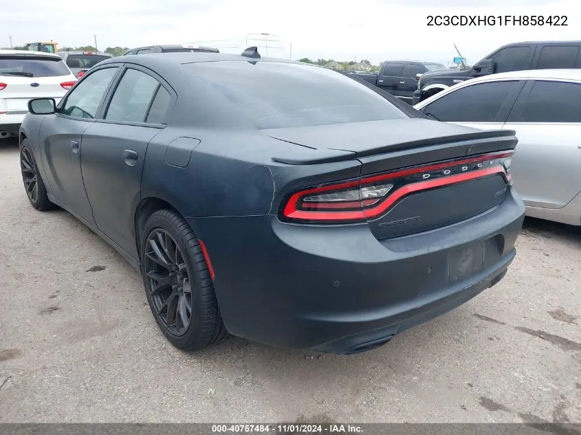 2015 Dodge Charger Sxt VIN: 2C3CDXHG1FH858422 Lot: 40757484