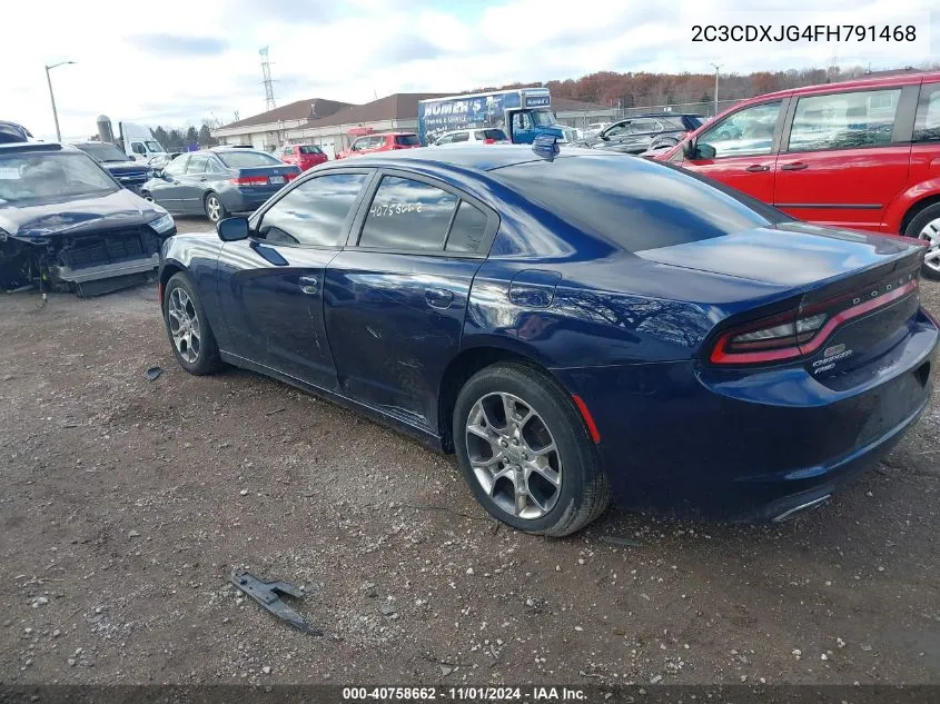 2015 Dodge Charger Sxt VIN: 2C3CDXJG4FH791468 Lot: 40758662