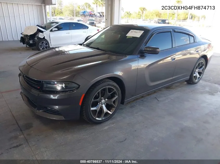 2015 Dodge Charger Sxt VIN: 2C3CDXHG4FH874713 Lot: 40786537