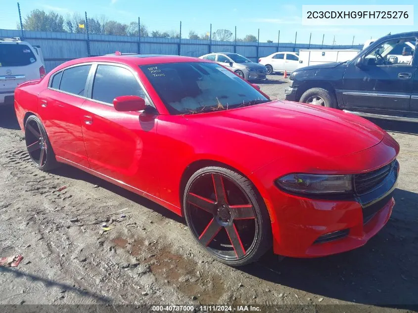 2015 Dodge Charger Sxt VIN: 2C3CDXHG9FH725276 Lot: 40787000