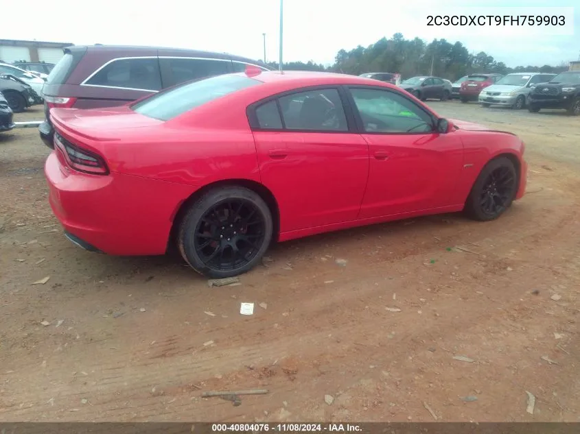 2015 Dodge Charger R/T VIN: 2C3CDXCT9FH759903 Lot: 40804076